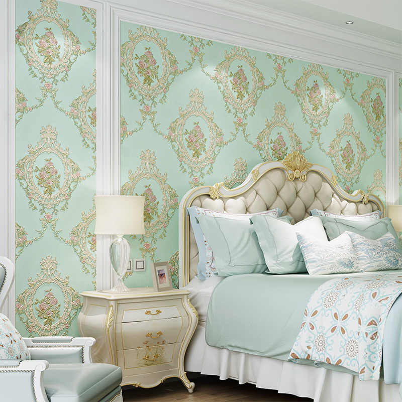 Self-adhesive wallpaper simple European 3D three-dimensional relief AB version of wallpaper warm living room bedroom bedside background wall paper Specification drawing