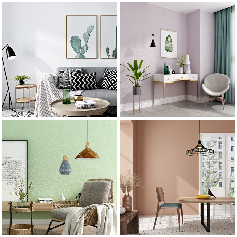 Waterproof and moisture-proof self-adhesive wallpaper Wallpaper Bedroom kindergarten instant Note desktop furniture cabinet refurbished solid color stickers details Picture