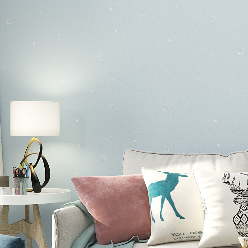 Simple wallpaper self-adhesive plain color solid color pvc stickers warm bedroom living room wallpaper dormitory decoration wall stickers antifouling Application Scenario