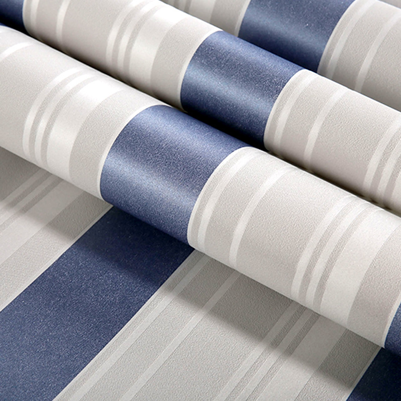 Wholesale hair simple 3d striped non-woven wallpaper bedroom warm living room sofa background wall shop wallpaper details Picture