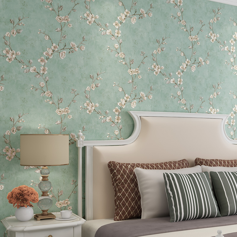Wholesale self-adhesive simple 3d non-woven wallpaper fine pressed pastoral self-adhesive wallpaper bedroom warm refurbished stickers Specification drawing