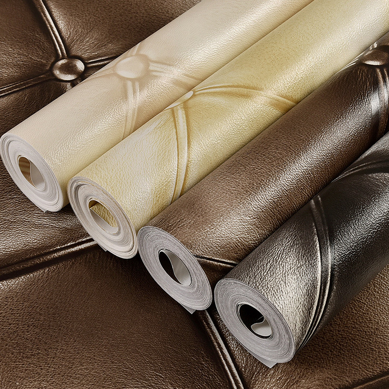 Simple European 3d imitation soft package imitation leather pattern diamond wallpaper bedroom bed living room hotel background wall wallpaper Item Picture
