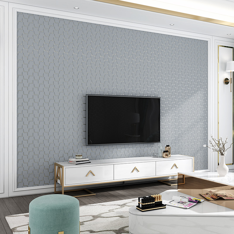 Simple modern wallpaper deerskin velvet thickened 3d stereo TV background wallpaper sofa bed wallpaper living room full spread Application Scenario
