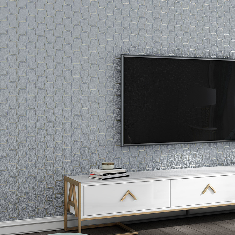 Simple modern wallpaper deerskin velvet thickened 3d stereo TV background wallpaper sofa bed wallpaper living room full spread Specification drawing