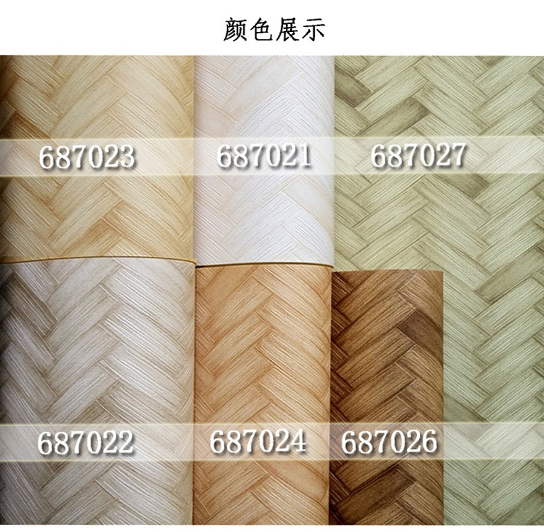 Retro Chinese simulation straw mat bamboo wallpaper bamboo mat straw wallpaper study teahouse hotel hotel project wallpaper details Picture