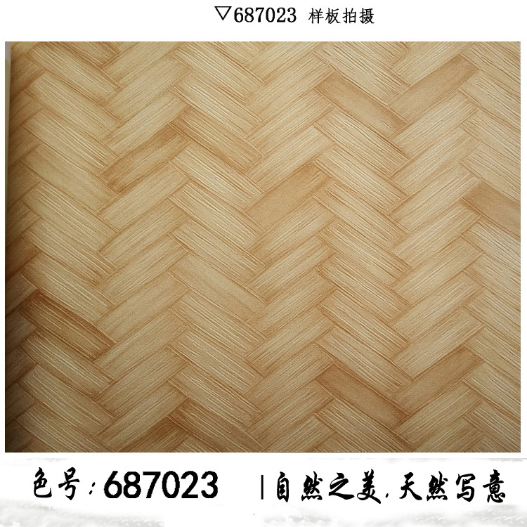 Retro Chinese simulation straw mat bamboo wallpaper bamboo mat straw wallpaper study teahouse hotel hotel project wallpaper Application Scenario
