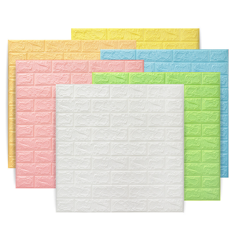 Foam 3d three-dimensional wall stickers Self-adhesive wallpaper Anti-collision soft pack Bedroom decoration waterproof moisture-proof wall stickers wallpaper Application Scenario
