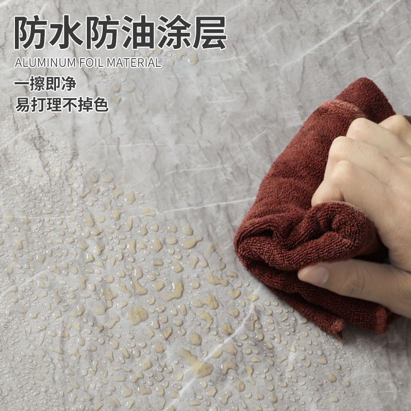 Kitchen sticker waterproof and oil proof fire thickened marble wallpaper wall moisture-proof lampblack wall paste self-adhesive wholesale details Picture