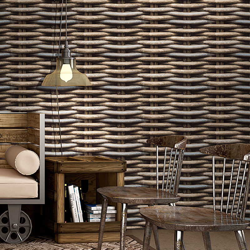 Chinese simulation 3d imitation bamboo woven bamboo mat wallpaper rattan woven grass woven hotel ceiling ceiling project PVC wallpaper Application Scenario