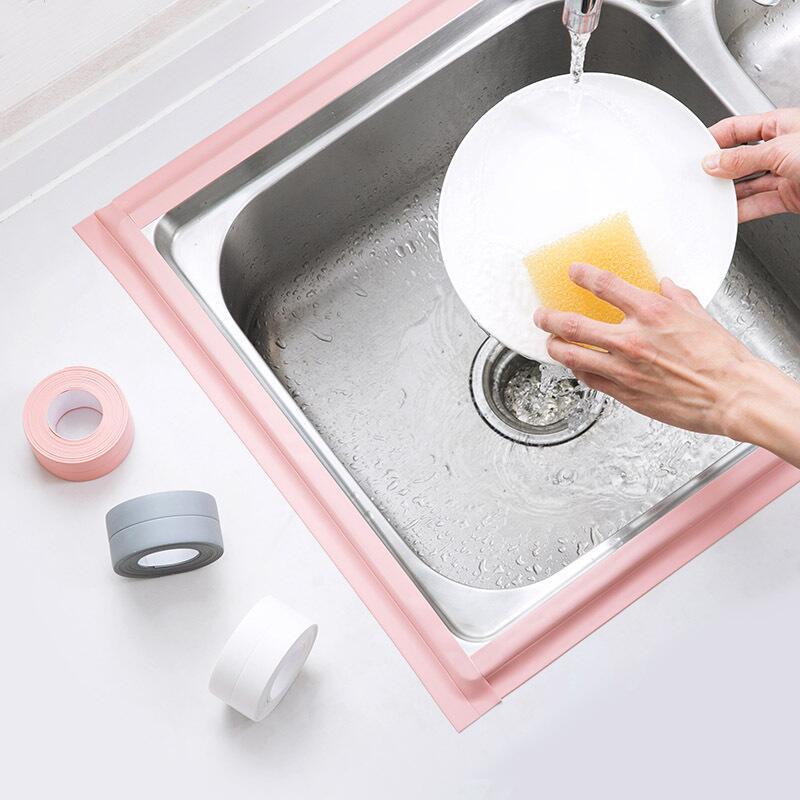 Kitchen and bathroom waterproof and mildew proof tape Kitchen joint sealing strip Waterproof strip Bathroom toilet slot corner line paste details Picture