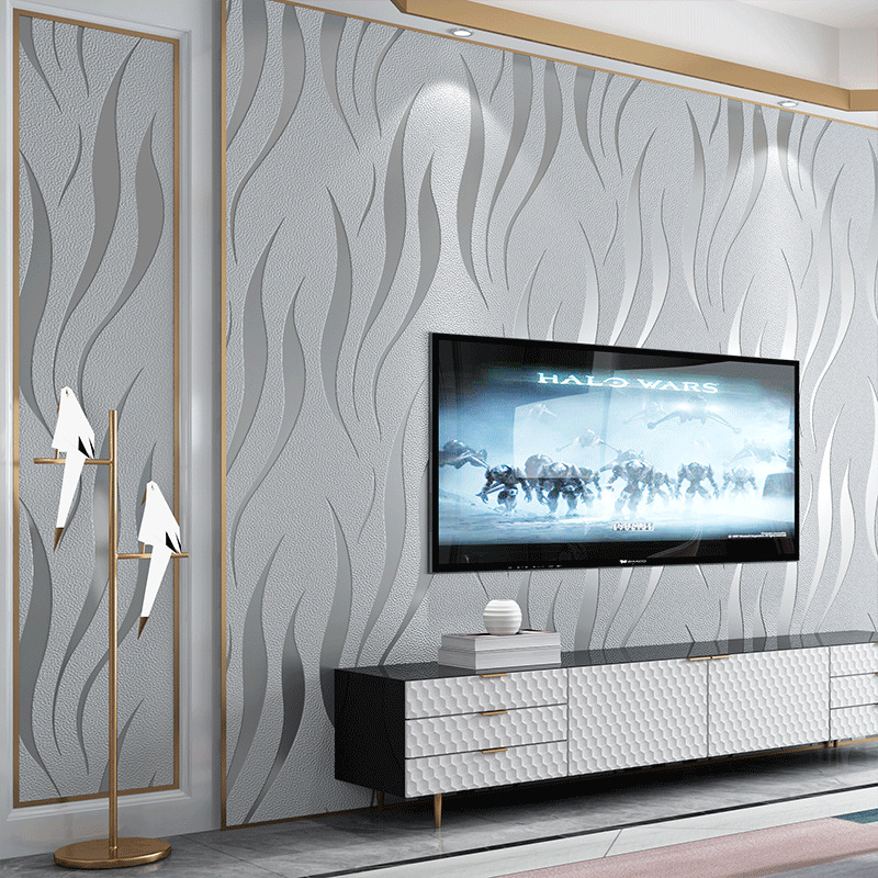 3d stripe self-adhesive wallpaper TV background wall Bedroom dining room rental room renovation wall pasted self-stickers Application Scenario