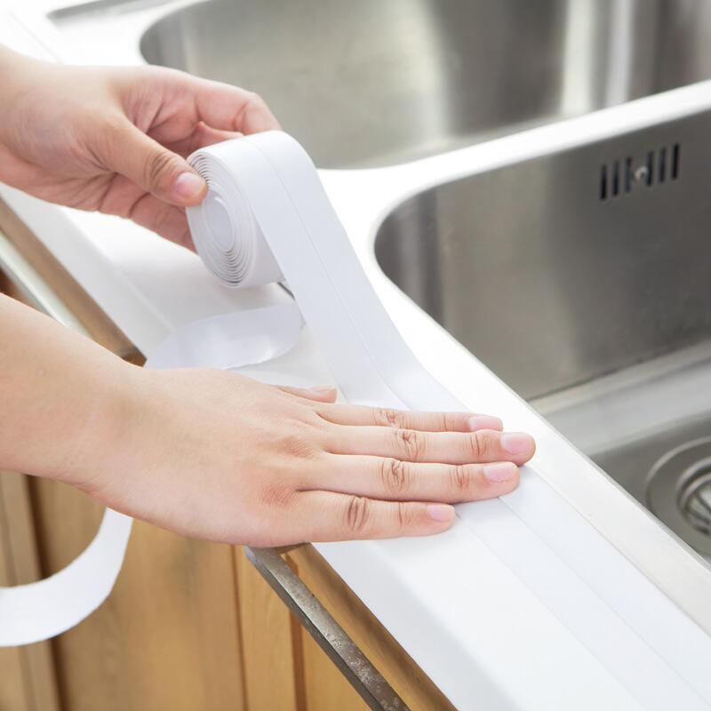 Kitchen and bathroom waterproof and mildew proof tape Kitchen joint sealing strip Waterproof strip Bathroom toilet slot corner line paste Application Scenario