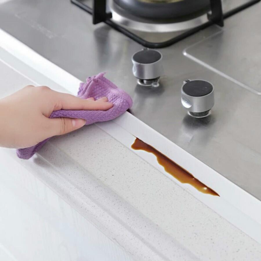 Kitchen and bathroom waterproof and mildew proof tape Kitchen joint sealing strip Waterproof strip Bathroom toilet slot corner line paste Specification drawing