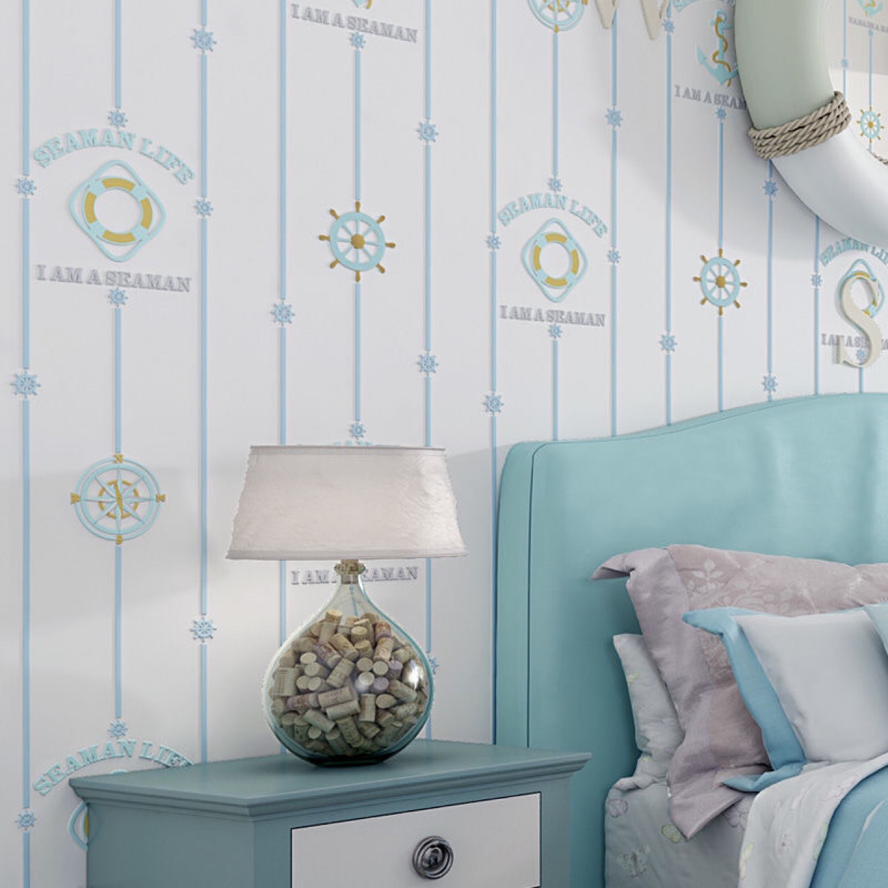 Self-adhesive wall paper children's room decoration kindergarten cartoon non-woven wall stickers bedroom wall renovation details Picture