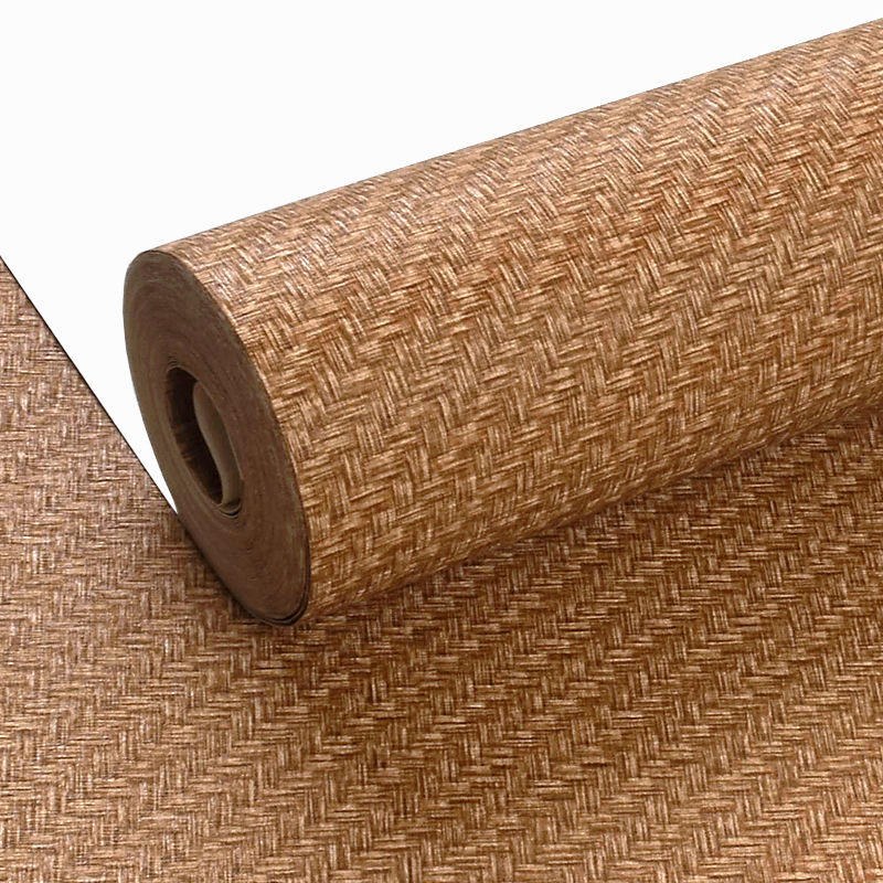 Retro Chinese-style 3d imitation bamboo woven straw wallpaper bamboo grass mat hotel theme background ceiling ceiling Japanese wallpaper full figure