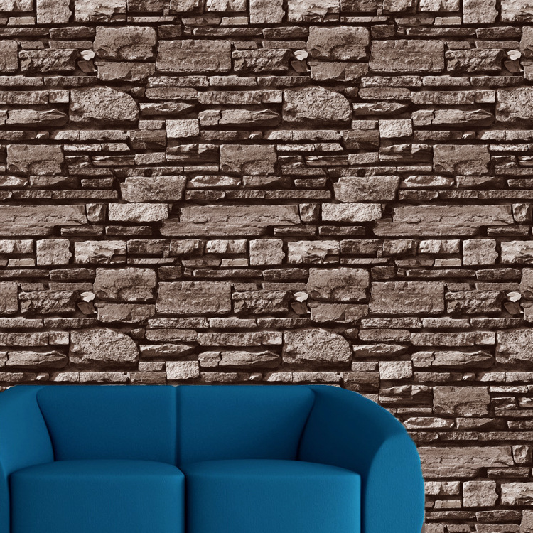 Retro 3d three-dimensional brick wallpaper brick stone cultural stone restaurant snacks guesthouse background wall wallpaper is not self-adhesive Specification drawing