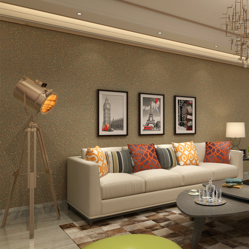 Pure pigment color non-woven wallpaper imitation granular sand grain diatom mud wallpaper Bedroom living room dining room corridor wallpaper Application Scenario