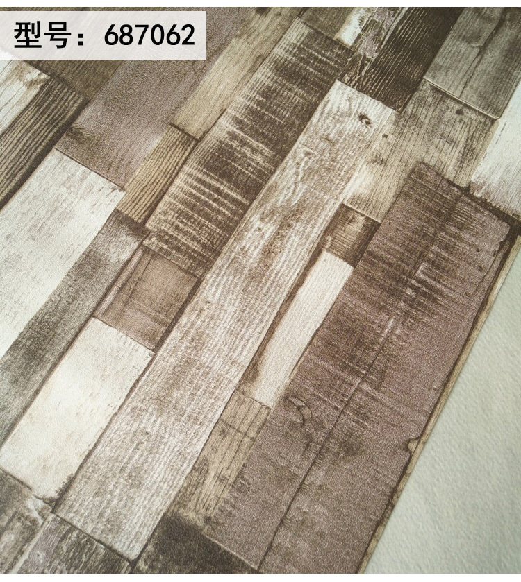 Retro wood grain wallpaper Mediterranean style blue vertical bar nostalgic wood plank shop bar living room wallpaper non-self-adhesive Specification drawing