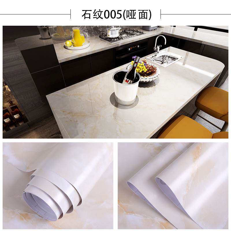 Self-adhesive wallpaper thickened waterproof marble background wallpaper self-adhesive kitchen oil-proof bedroom PVC wallpaper self-adhesive Item Picture