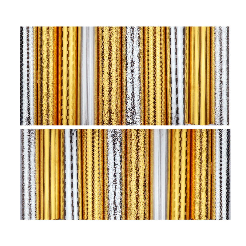Silver copper coin pattern kitchen stickers high temperature resistant cabinets waterproof oil proof moisture proof silver wallpaper thickened self-adhesive wallpaper Item Picture