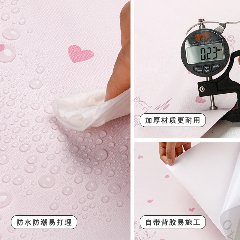 Thickened waterproof 3d three-dimensional wall paste pvc dormitory dormitory self-adhesive wallpaper bedroom living room background wall warm wallpaper Application Scenario