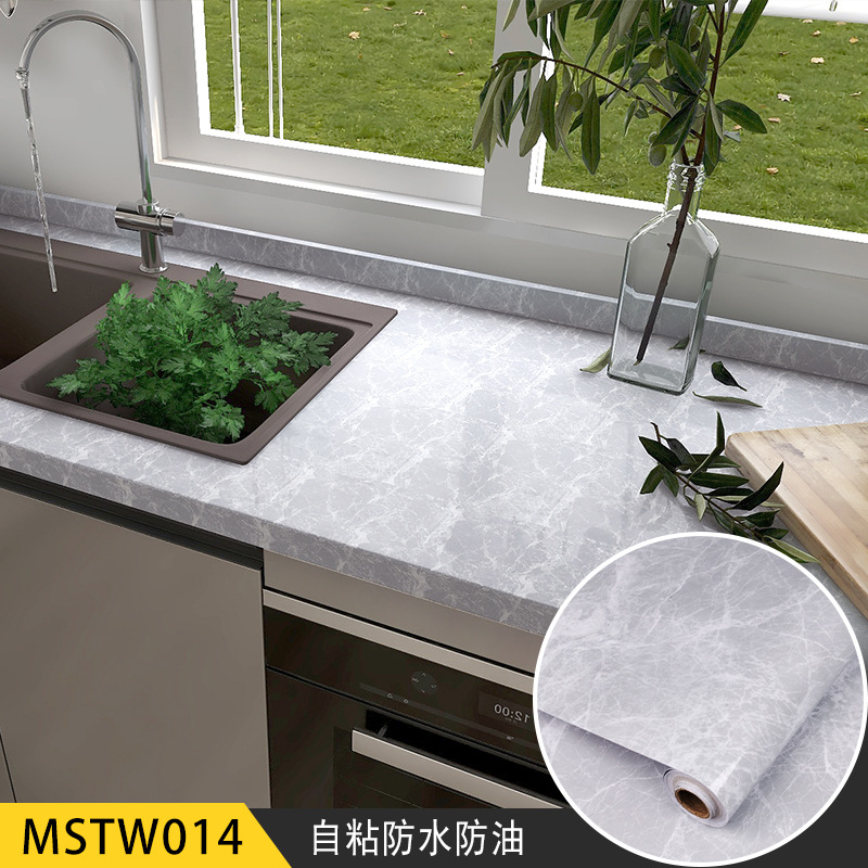 Waterproof and Moisture-proof Marbling stickers Kitchen Oil proof Cabinet Table Countertop Furniture Refurbished wallpaper Self-adhesive wallpaper