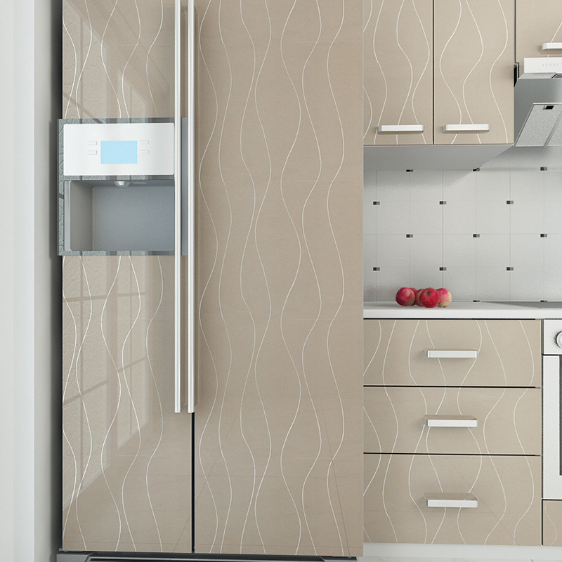 Xuanmei self-adhesive wallpaper waterproof thickened stripe refurbished stickers Table wardrobe cabinets old furniture refurbished stickers