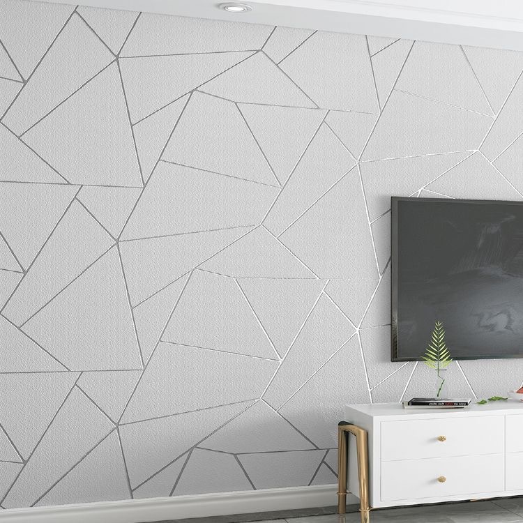 Simple personality stereoscopic 3d striped non-woven wallpaper curved diamond sofa background wall hotel bedroom wallpaper