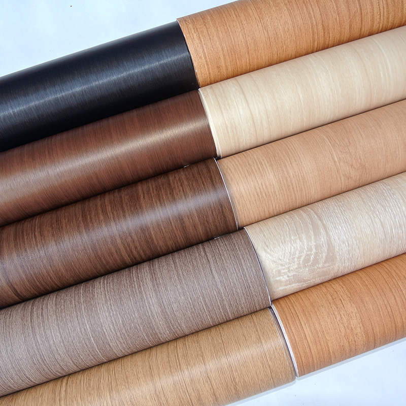 Korean version thickened wood grain stickers self-adhesive furniture refurbished aluminum density board PVC wallpaper film cross-border small volume customization