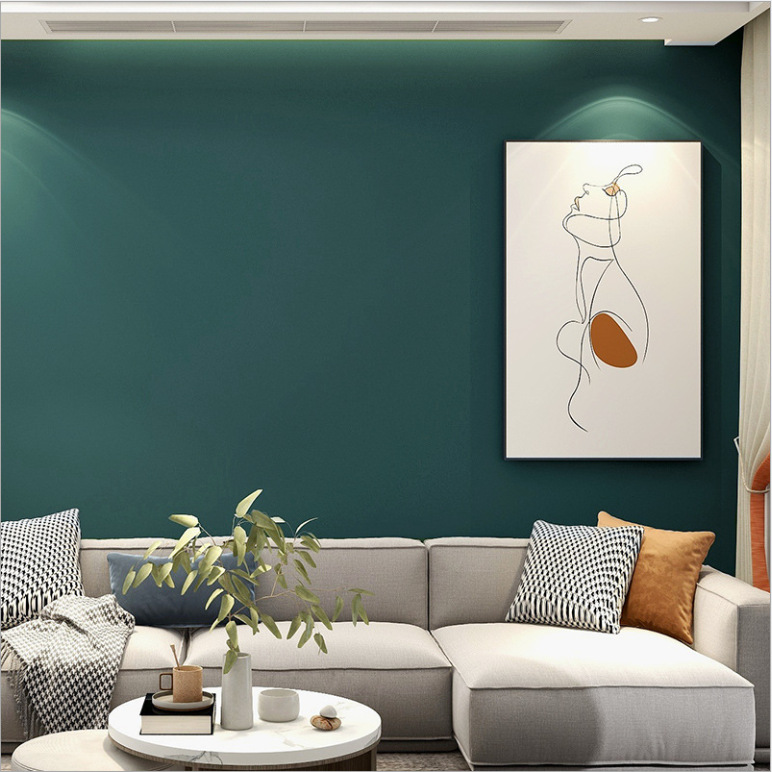 Non-self-adhesive simple non-woven solid color wallpaper plain color bedroom warm household living room background wall wallpaper shop