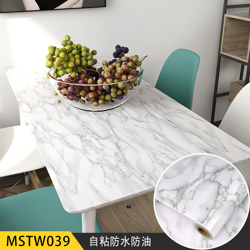 Waterproof and Moisture-proof Marbling stickers Kitchen Oil proof Cabinet Table Countertop Furniture Refurbished wallpaper Self-adhesive wallpaper
