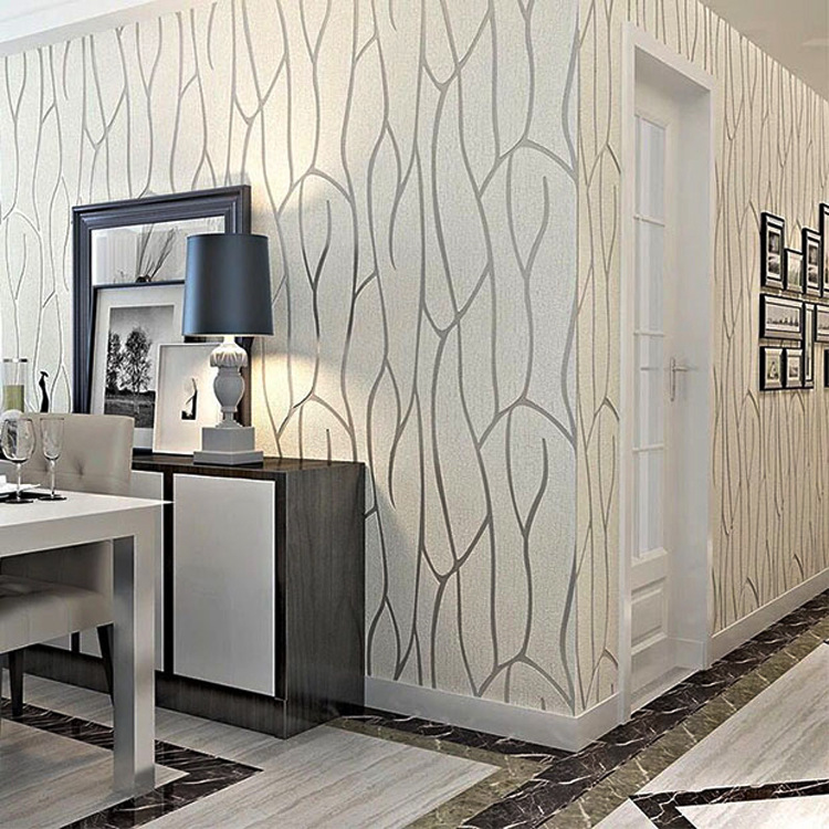 Modern simple vertical stripe wallpaper fashion 3D three-dimensional non-woven living room bedroom TV background film wall paper