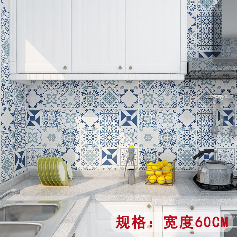 Kitchen oil proof stickers Toilet waterproof moisture-proof wallpaper self-adhesive Cabinet Cooktop Mosaic tile refurbished wall stickers