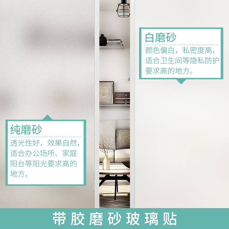 Transparent opaque self adhesive frosted glass film heat insulation film toilet shift doors and Windows household stickers window paper wholesale