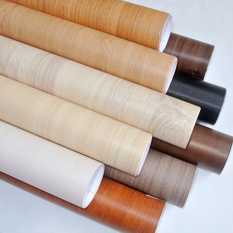 Korean version thickened wood grain stickers self-adhesive furniture refurbished aluminum density board PVC wallpaper film cross-border small volume customization
