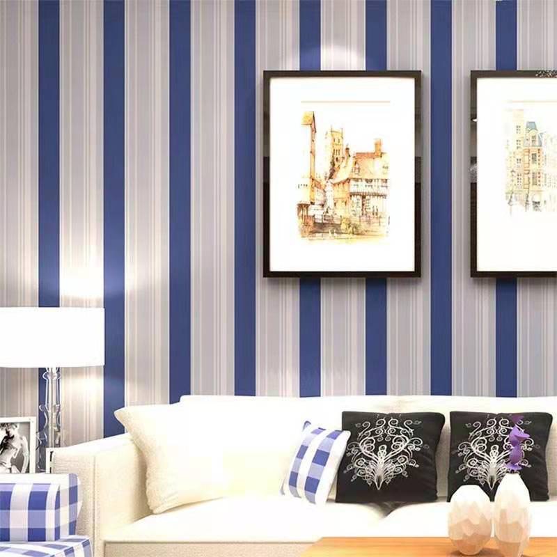 Wholesale hair simple 3d striped non-woven wallpaper bedroom warm living room sofa background wall shop wallpaper