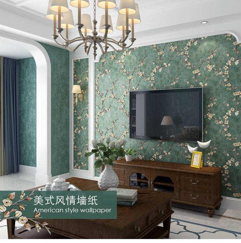 Retro 3d fine pressed non-woven wallpaper bedroom warm living room background wall beauty salon plain pattern AB version wallpaper