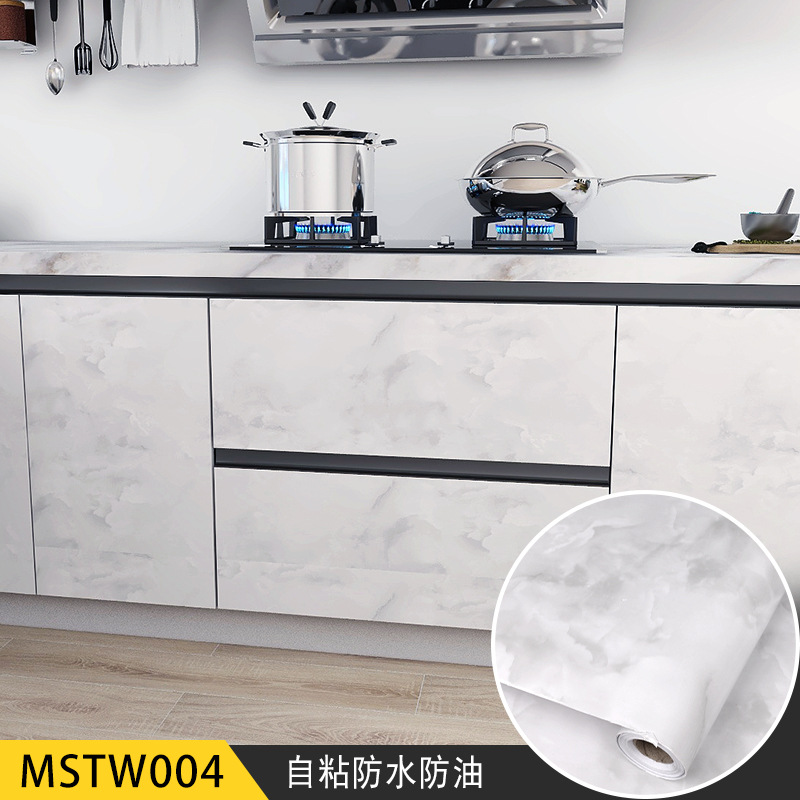Waterproof and Moisture-proof Marbling stickers Kitchen Oil proof Cabinet Table Countertop Furniture Refurbished wallpaper Self-adhesive wallpaper