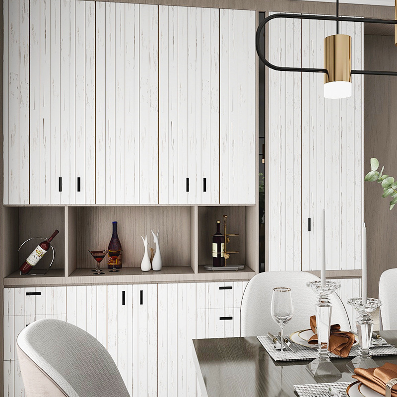 Waterproof and moisture-proof wood grain stickers self-adhesive wallpaper thickened bedroom wardrobe desktop wooden door pasting old furniture refurbished wallpaper