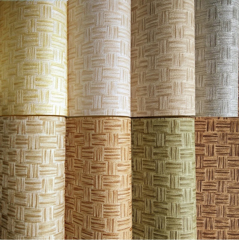 Chinese simulation straw mat bamboo rattan wallpaper bamboo mat straw wallpaper study teahouse hotel hotel project wallpaper