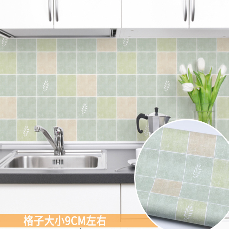 Waterproof self-adhesive wallpaper kitchen greaseproof bathroom bathroom wall paste balcony wall Mosaic imitation tile stickers