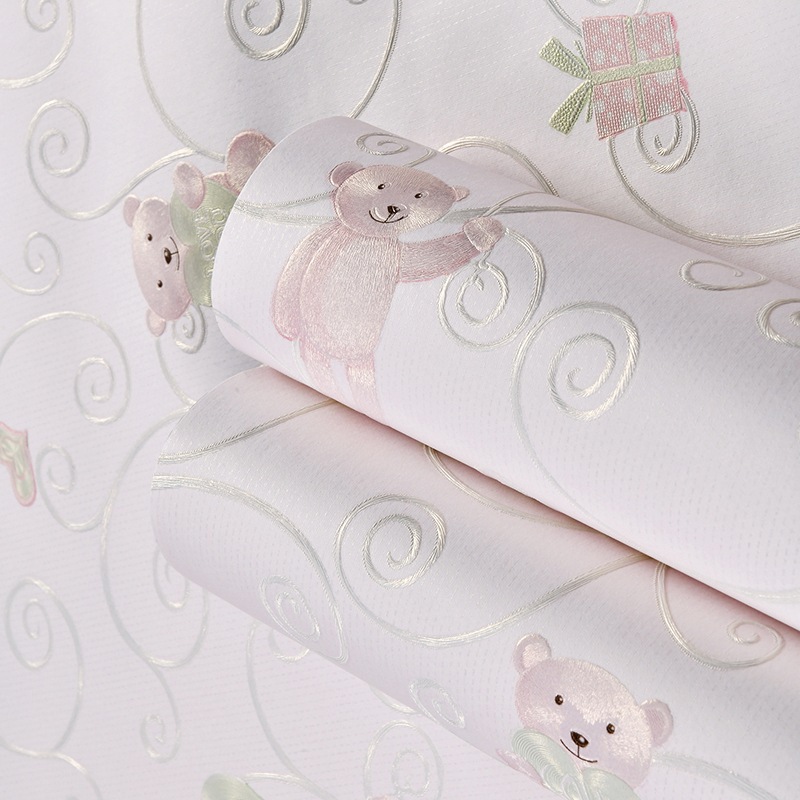 Wholesale children's room cartoon 3d three-dimensional non-woven wallpaper fine pressure boys and girls room children's clothing store wallpaper