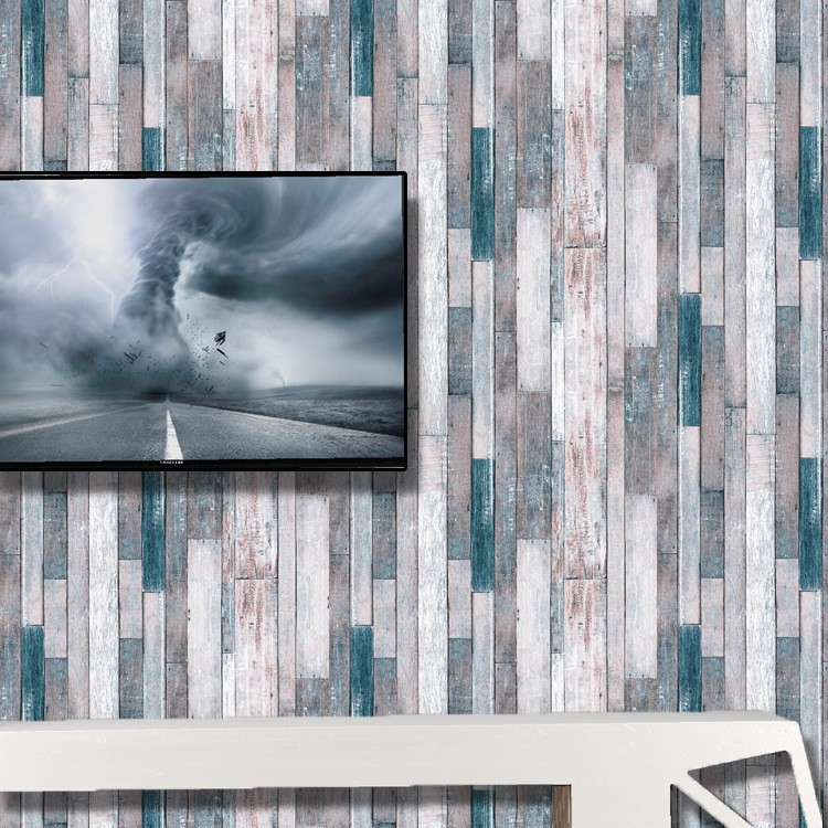 Chinese retro 3d wood grain wallpaper wooden paper porch background corridor hotel restaurant PVC project wallpaper wholesale