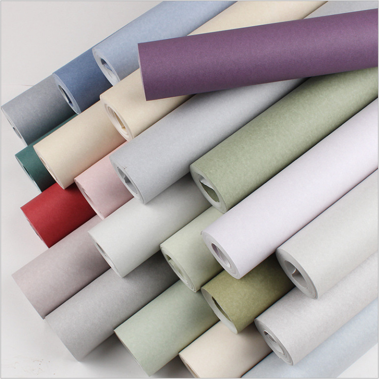 Simple non-woven plain wallpaper solid color bedroom wallpaper living room TV background wall clothing store hotel wallpaper