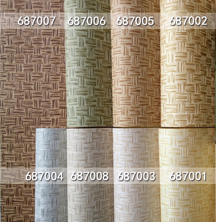 Chinese simulation straw mat bamboo rattan wallpaper bamboo mat straw wallpaper study teahouse hotel hotel project wallpaper