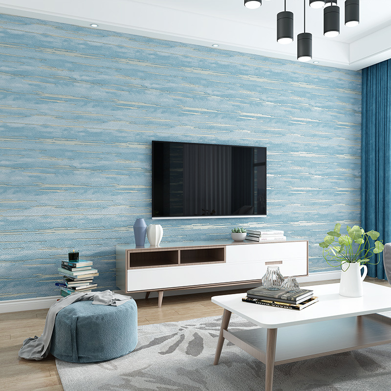 Simple retro thickened 3d three-dimensional imitation dialgae mud deerskin velvet wallpaper non-woven bedroom living room background wall wallpaper