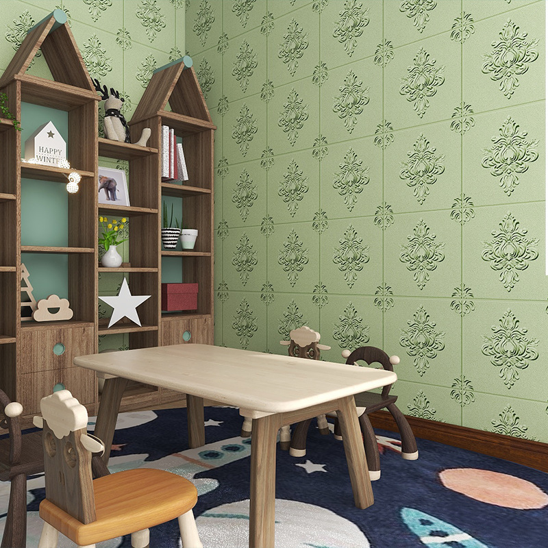 Wallpaper self-adhesive bedroom warm 3d three-dimensional wall stickers soft bag wall surrounding background wall decoration foam wallpaper stickers