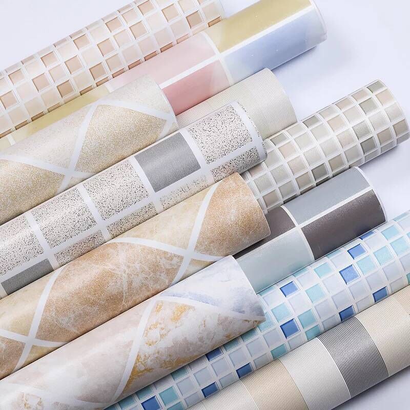 Self-adhesive imitation tile block wallpaper stickers waterproof thickened pearlite living room kitchen bathroom comes with glue wallpaper